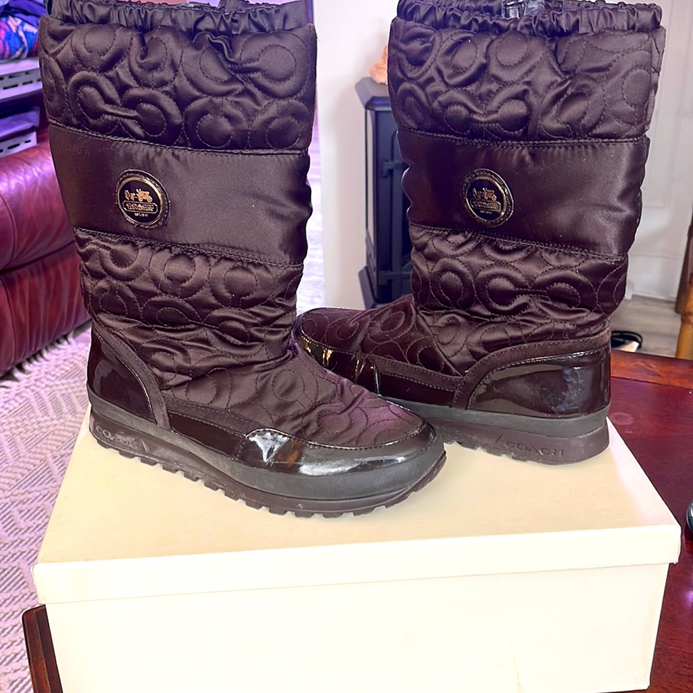 Brown coach boots